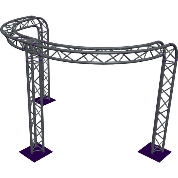 Altura FA33-CIRH-Ø3-H2.5-C21R-AD-S Trave triangolare a semicerchio Ø3×2,5 m, argento, piegata a 90°, vertice verso il basso