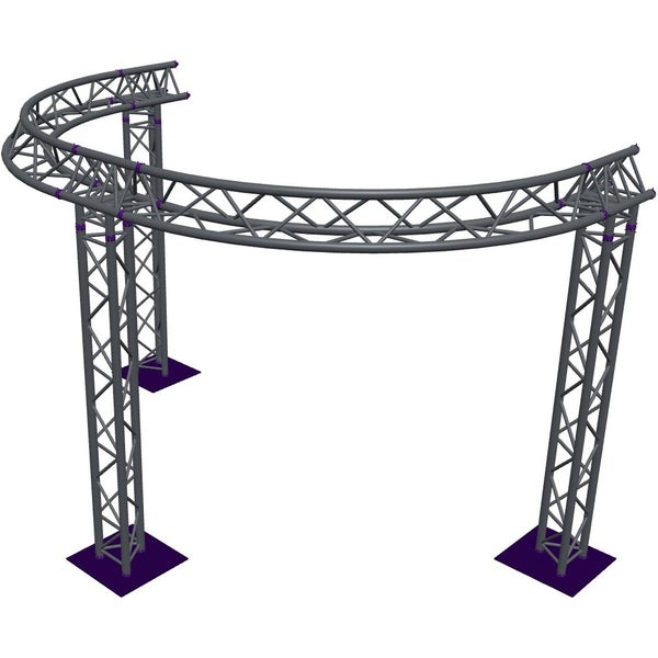 Altura FA33-CIRH-Ø3-H2.5-AU-S Trave triangolare a semicerchio Ø3×2,5 m argento, angolare a T con vertice rivolto verso l'alto