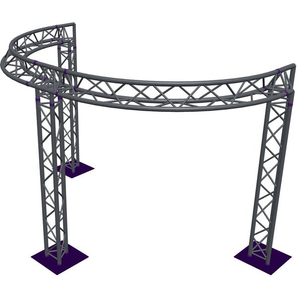 Altura FA33-CIRH-Ø3-H2.5-C21-AU-S Trave triangolare a semicerchio Ø3×2,5 m, argento, 90°, vertice verso l'alto