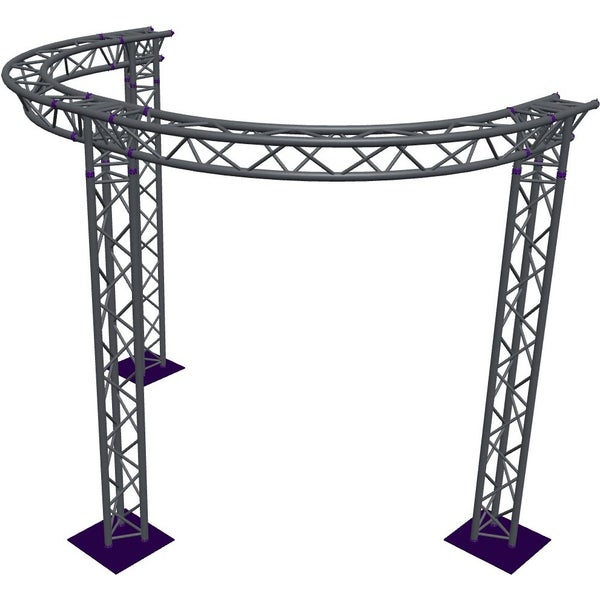Altura FA33-CIRH-Ø3-H3-AD-S ½-circle triangular truss, Ø3×3m, silver, T-brace, apex down