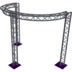 Altura FA33-CIRH-Ø3-H3-C21-AD-S ½cirkel, triangulär fackverkskonstruktion, Ø 3 × 3 m, silver, 90°, spetsen nedåt