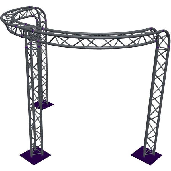 Altura FA33-CIRH-Ø3-H3-C21R-AD-S Trave triangolare a semicerchio Ø 3×3 m, argento, piegata a 90°, vertice verso il basso