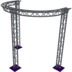 Altura FA33-CIRH-Ø3-H3.5-AD-S ½cirkel, triangulär fackverkskonstruktion, Ø3×3,5 m, silver, T-hörn, spetsen nedåt