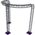 Altura FA33-CIRH-Ø3-H3.5-C21R-AD-S ½cirkel, triangulär fackverkskonstruktion, Ø 3 × 3,5 m, silver, 90° böjd, toppen nedåt
