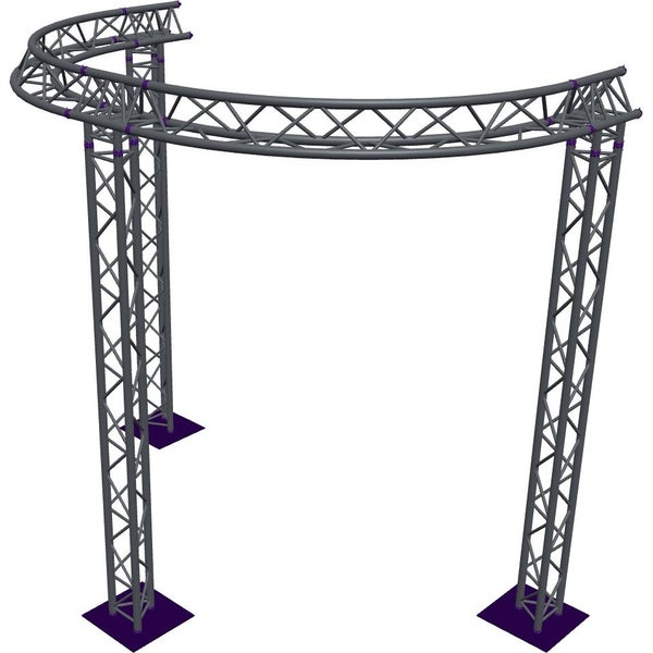 Altura FA33-CIRH-Ø3-H3.5-AU-S ½-circle triangular truss, Ø3×3.5m, silver, T-brace, apex up