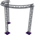 Altura FA33-CIRH-Ø3-H3.5-AU-S ½cirkel, triangulär fackverkskonstruktion, Ø3×3,5 m, silver, T-hörn, spetsen uppåt