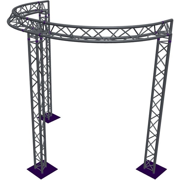 Altura FA33-CIRH-Ø3-H3.5-C21-AU-S ½-circle triangular truss, Ø3×3.5m, silver, 90° apex up