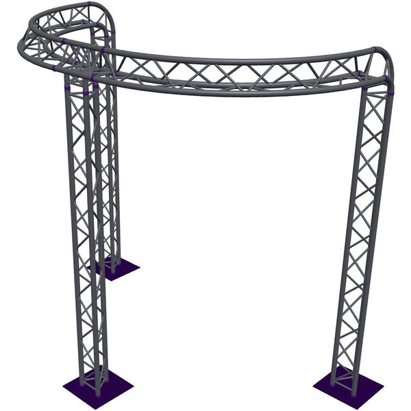 Altura FA33-CIRH-Ø3-H3.5-C21R-AU-S Trave triangolare a semicerchio Ø 3 × 3,5 m, argento, piegata a 90°, vertice verso l'alto