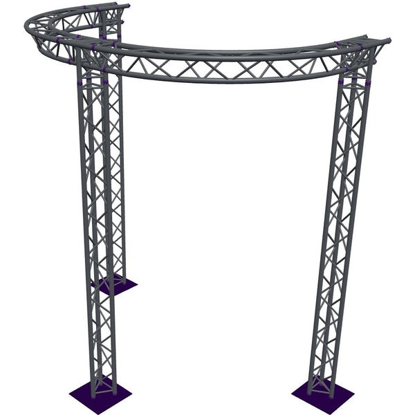 Altura FA33-CIRH-Ø3-H4-AD-S Trave triangolare a semicerchio Ø 3×4 m, argento, angolo a T con vertice verso il basso