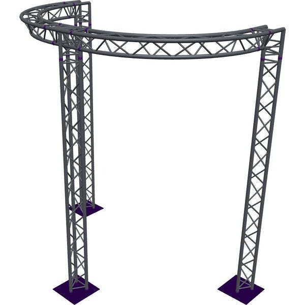 Altura FA33-CIRH-Ø3-H4-C21-AD-S Trave triangolare a semicerchio Ø 3×4 m, argento, 90°, vertice verso il basso