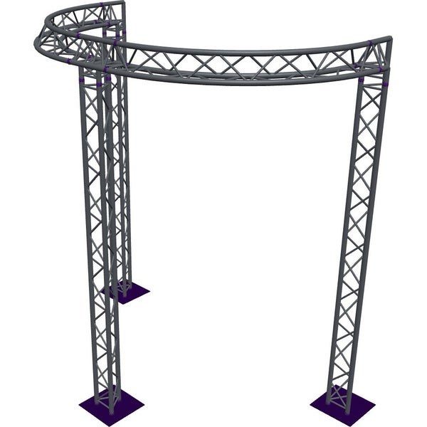 Altura FA33-CIRH-Ø3-H4-C21-AU-S ½-circle triangular truss, Ø3×4m, silver, 90°, apex up