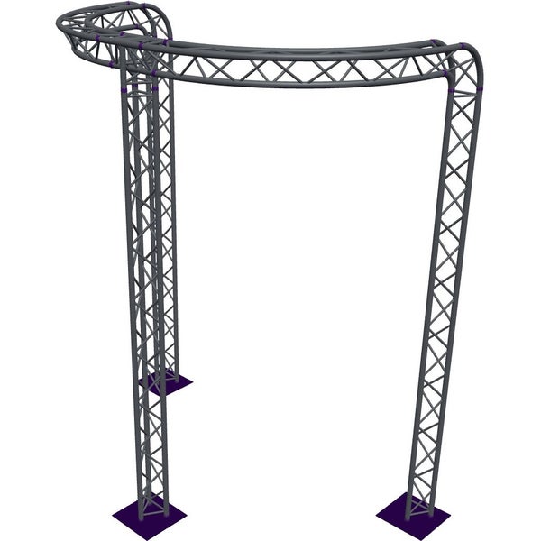 Altura FA33-CIRH-Ø3-H4.5-C21R-AD-S Trave triangolare a semicerchio Ø 3 × 4,5 m, argento, piegata a 90°, vertice verso il basso