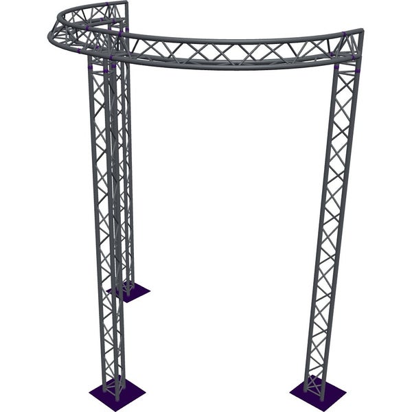 Altura FA33-CIRH-Ø3-H4.5-C21-AU-S ½-circle triangular truss, Ø3×4.5m, silver, 90°, apex up