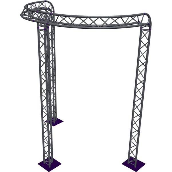 Altura FA33-CIRH-Ø3-H4.5-C21R-AU-S Trave triangolare a semicerchio Ø3×4,5 m, argento, piegata a 90°, vertice verso l'alto