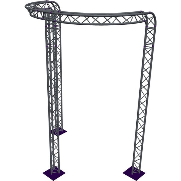 Altura FA33-CIRH-Ø3-H5-C21R-AD-S Trave triangolare a semicerchio Ø3×5 m, argento, piegata a 90°, vertice verso il basso