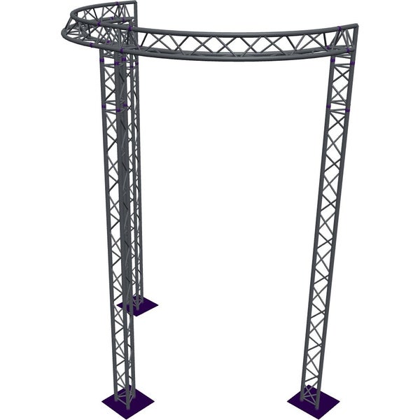 Altura FA33-CIRH-Ø3-H5-C21-AU-S ½-circle triangular truss, Ø3×5m, silver, 90°, apex up