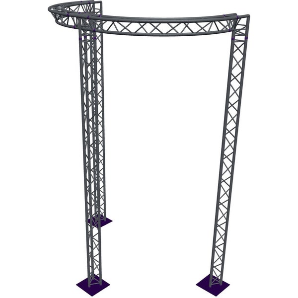 Altura FA33-CIRH-Ø3-H5.5-C21-AD-S Trave triangolare a semicerchio Ø3×5,5 m, argento, vertice a 90° rivolto verso il basso