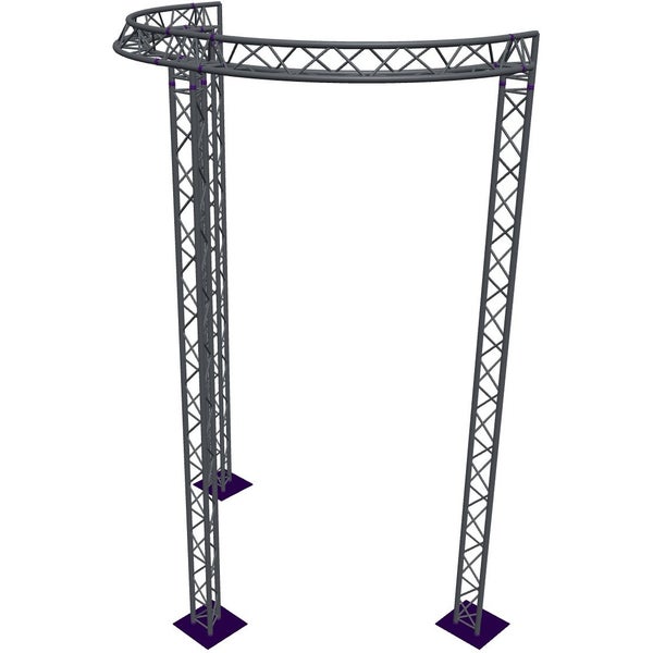 Altura FA33-CIRH-Ø3-H5.5-C21-AU-S Trave triangolare a semicerchio Ø 3 × 5,5 m, argento, vertice a 90° rivolto verso l'alto