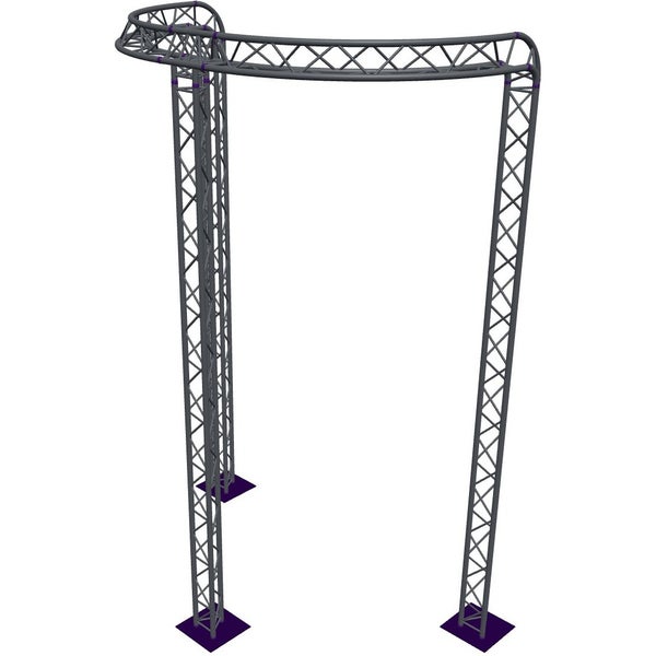 Altura FA33-CIRH-Ø3-H5.5-C21R-AU-S Trave triangolare a semicerchio Ø3×5,5 m, argento, piegata a 90°, vertice rivolto verso l'alto