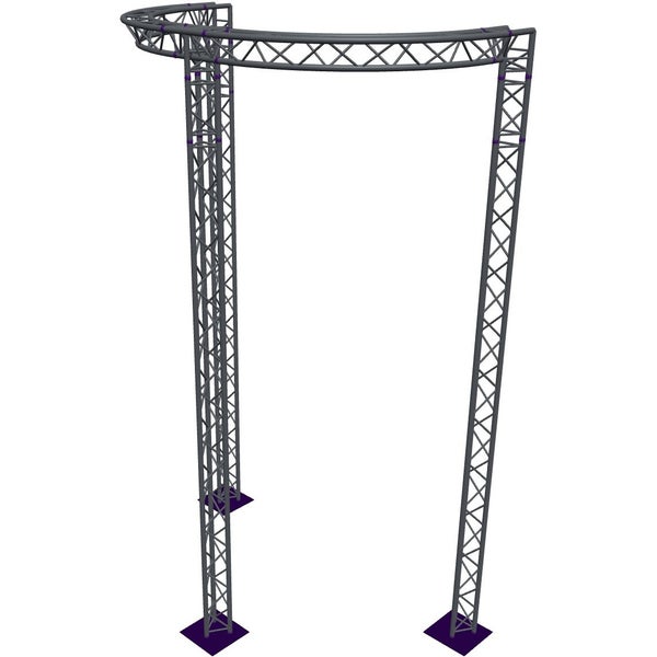 Altura FA33-CIRH-Ø3-H6-C21-AD-S ½-circle triangular truss, Ø3×6m, silver, 90°, apex down