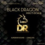 DR Strings DBSMB5-45 Black Dragon 5-String Light 45-125 Tapered Jeu de cordes Multi-Scale pour guitare basse électrique à 5 cordes