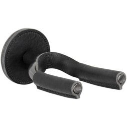 Levys Leathers LVY-FGHNGR-SMBK Smoke Forged Guitar Hanger with Black Leather gitaar muurbeugel