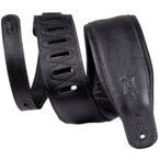 Levys Leathers M26GP-BLK-BLK Staple Series Padded Leather 8.25 cm Black-Black gewatteerde leren gitaarband