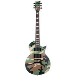 (Stock B) Deluxe EC-1000 Woodland Camo Satin guitare électrique