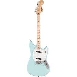 (B-Stock) Sonic Mustang MN White Pickguard Daphne Blue chitarra elettrica