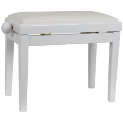 (Stock B) PB 40W banquette piano blanc brillant, cuir blanc