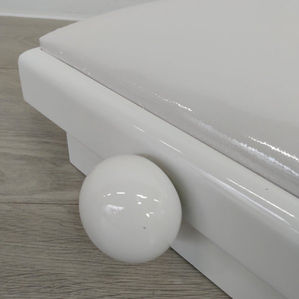 (B-Stock) PB 40W piano bench blanco brillante, cuero blanco