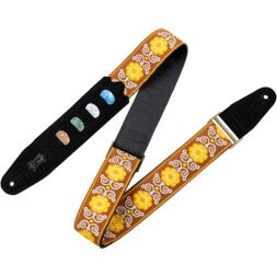 Levys Leathers M8HTVPH-27 Jacquard Pick Holder 5 cm Design 27 jacquard gitaarband met plectrumhouder