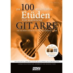 Hage MusikVerlag EH 3789 100 Most Essential Etudes for Classical Guitar + QR livre pour guitare