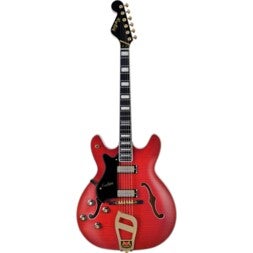 Hagstrom 67 Viking Wild Cherry Transparent linkshandige elektrische gitaar