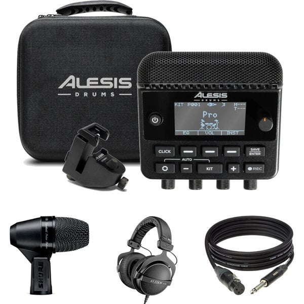 Alesis Kitstream met Shure snare mic en Beyerdynamic koptelefoon