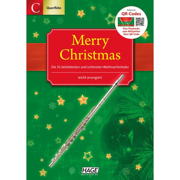 Hage MusikVerlag EH 2083 Merry Christmas für Querflöte + QR-Codes dwarsfluitboek