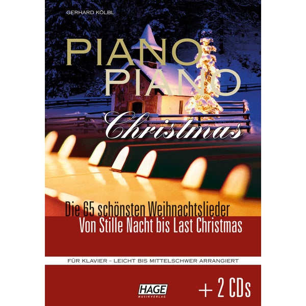 Hage MusikVerlag EH 3699 Piano Piano Christmas + 2 CDs pianoboek inclusief 2 cd's