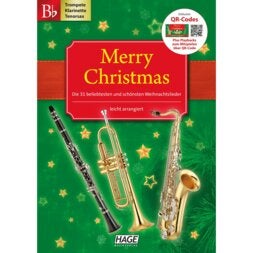Hage MusikVerlag EH 2081 Merry Christmas für B-Instrumente + QR-Codes saxofoonboek