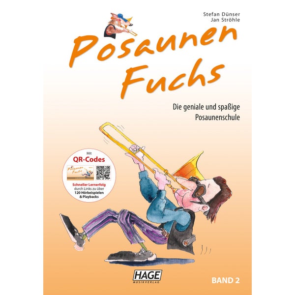 Hage MusikVerlag EH 3812 Posaunen Fuchs Band 2 + QR-Codes lesboek voor trombone