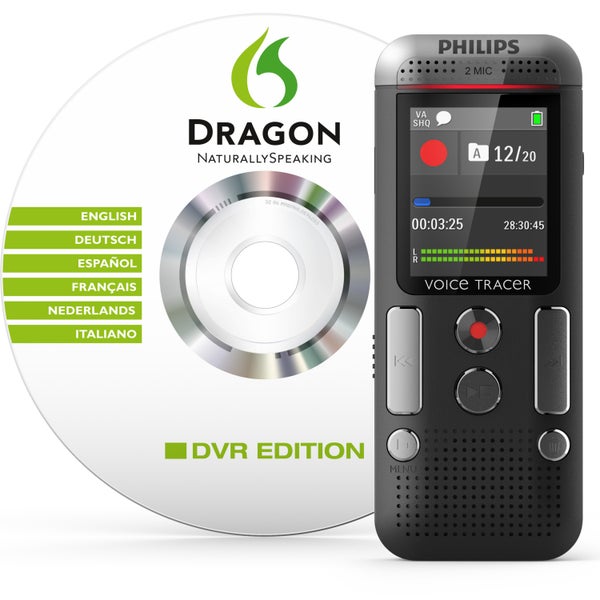 Philips DVT2700 Voice Tracer enregistreur audio portable + logiciel de reconnaissance vocale