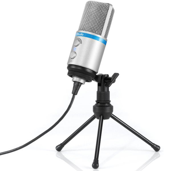 IK Multimedia iRig Mic Studio micro de studio USB iOS, argenté