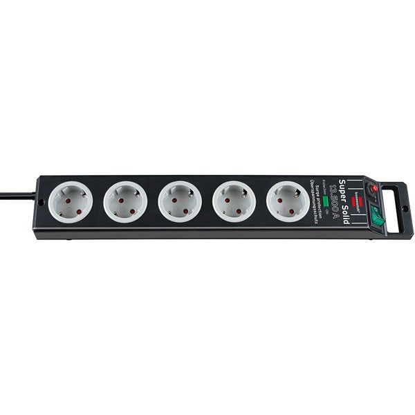 Brennenstuhl Super-Solid regleta de 5 enchufes, color negro