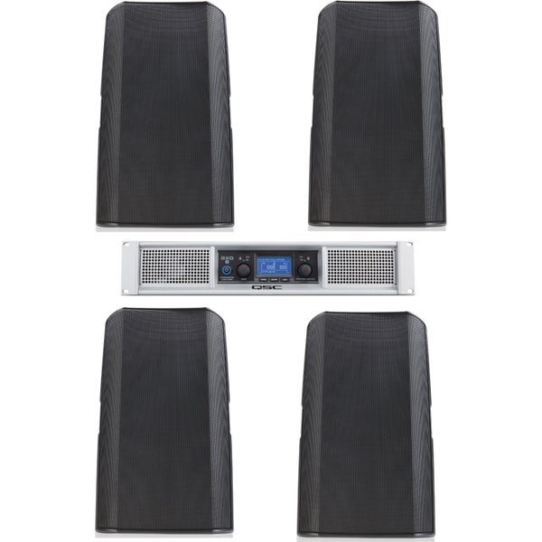 QSC  4x diffusore da installazione AD-S8T + amplificatore GXD8