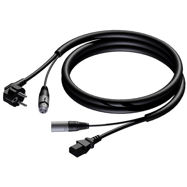 Procab CAB400 schuko & XLR female - IEC & XLR male 5 metres