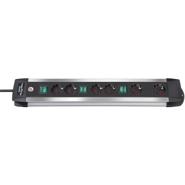 Brennenstuhl Alu Line Technics distribuidor de corriente de 6 tomas