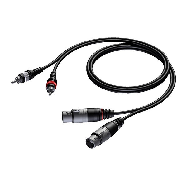Procab CAB705 2 XLR hembra - 2 RCA macho de 1,5 metros