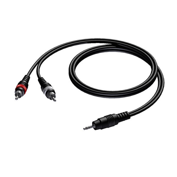 Procab CAB711 jack estéreo de 3.5 mm - 2 RCA macho, 1.50 m