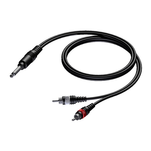 Procab CAB715 jack macho mono de 6,35 mm - 2 RCA macho, 3 metros