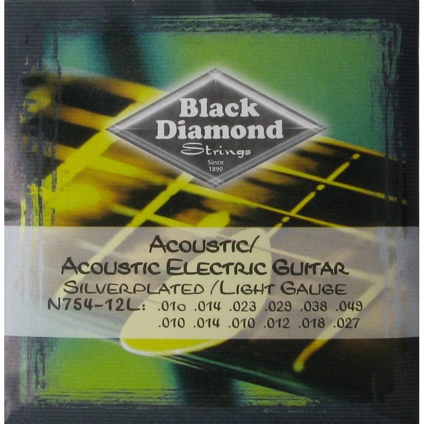 Black Diamond Strings N754-12L Silverplated jeu de cordes