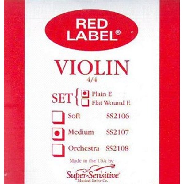 Super Sensitive Strings 2107 Red Label Violin jeu de cordes